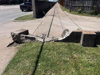 Before Concrete Wall Repair
